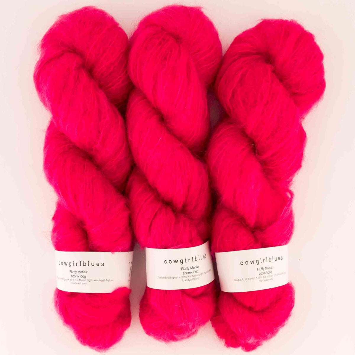 cowgirlblues Fluffy Mohair Yarn - Hot Pink
