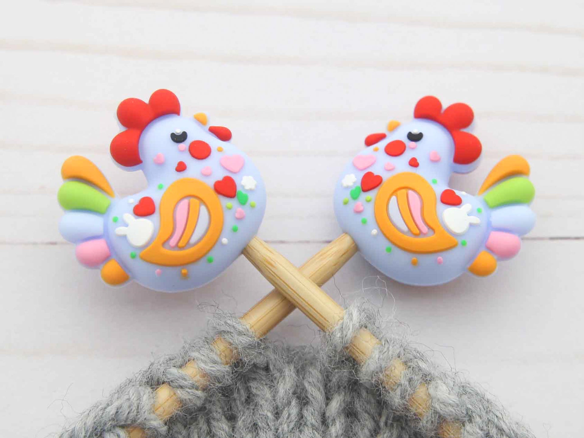 Fox & Pine Stitches Stitch Stoppers/  Point Protector - Colorful Chicken
