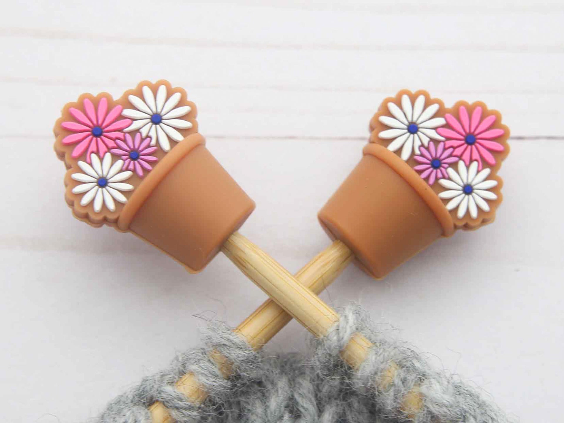 Fox & Pine Stitches Stitch Stoppers/  Point Protector - Flower Pot
