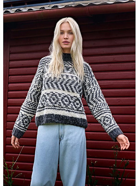 Lana Grossa Nordic Knits 3 Patterns - 03 Jacquard Patterned Pullover - PDF Download