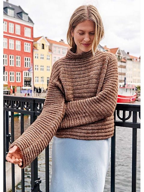 Lana Grossa Nordic Knits 3 Patterns - 19 Horizontal Rib Pullover - PDF Download
