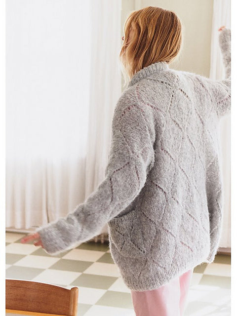 Lana Grossa Nordic Knits 2 Patterns - 01 Diamond Lace Cardigan PDF
