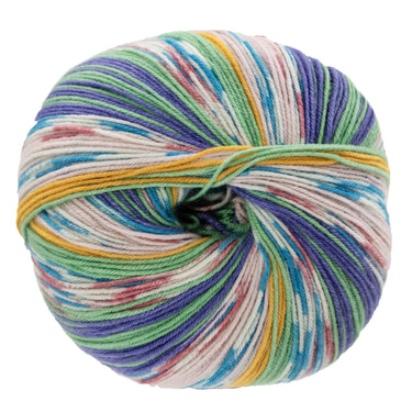 Lana Grossa Meilenweit 100 Seta Felicia Yarn - 3163 Old Pink/Turquoise/Ecru/Jade/Yellow/Violet