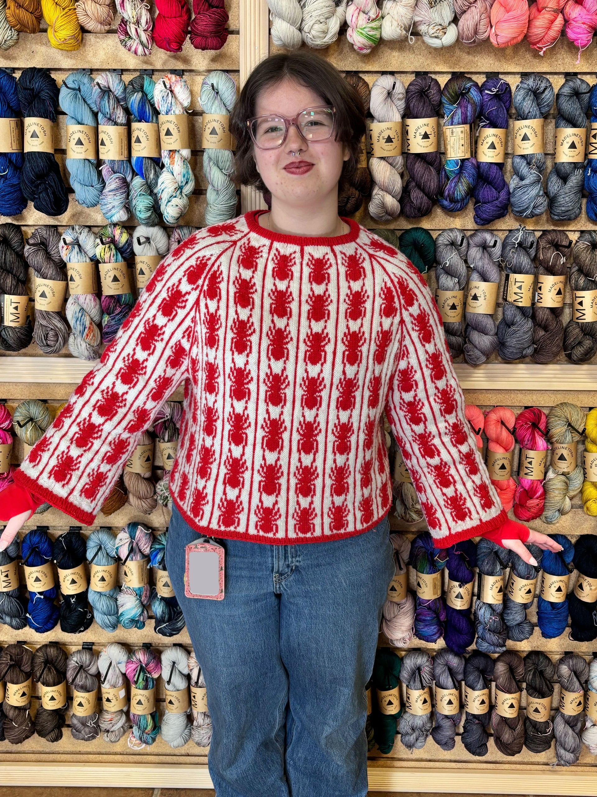 Cascade Yarns Ants in a Row Raglan Kit - Orange Ants
