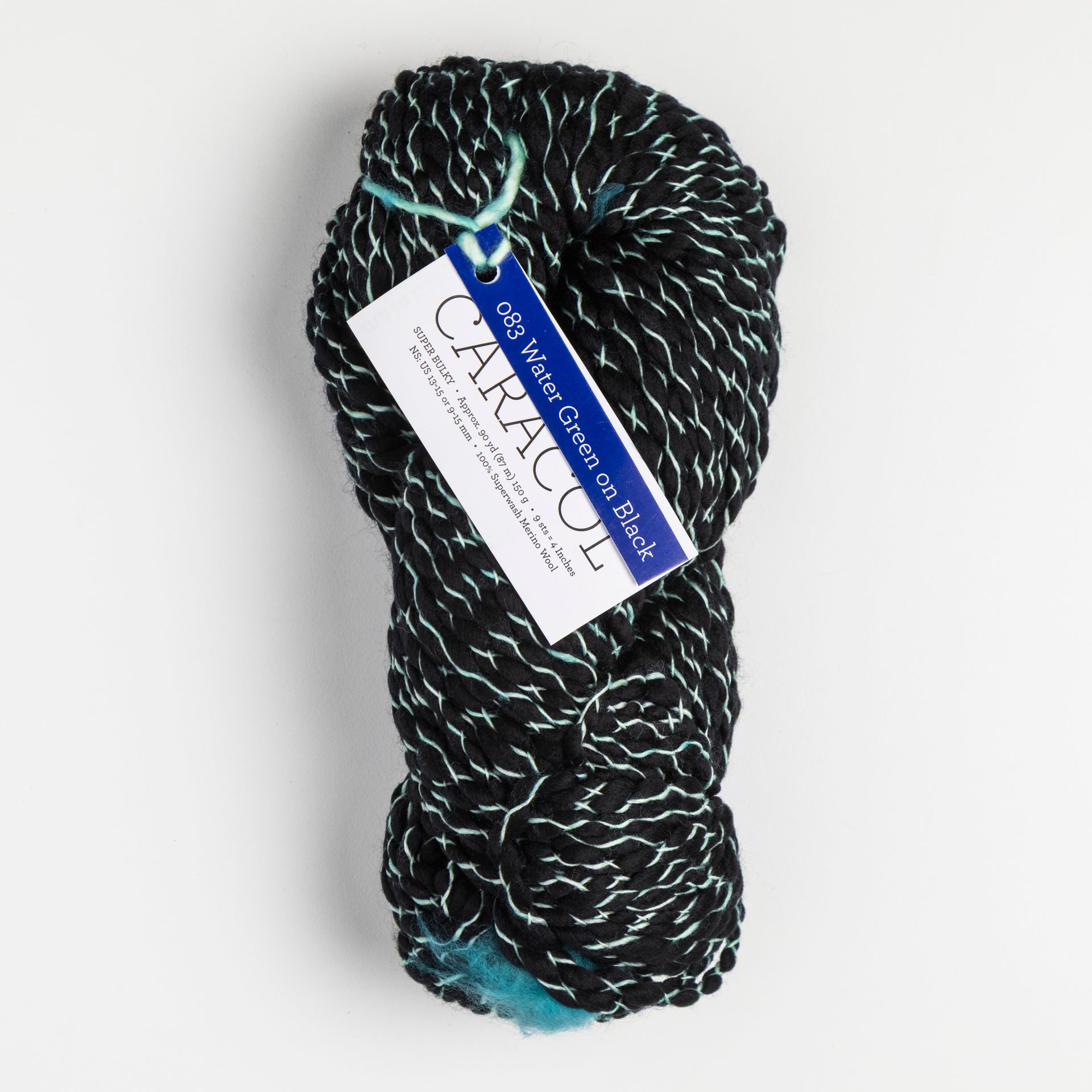 Malabrigo Caracol Yarn - 083 Water Green on Black
