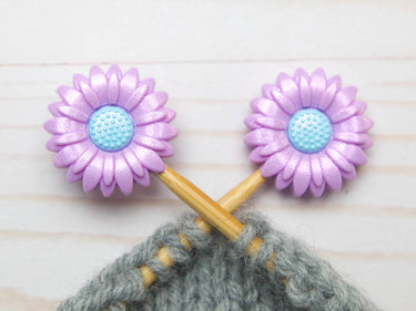 Fox & Pine Stitches Stitch Stoppers/ Point Protector - Purple Shimmer Daisy