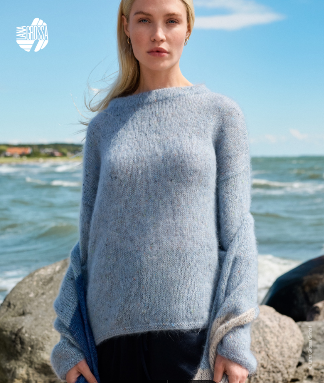 Lana Grossa Nordic Knits 3 Patterns - 10 Drop Shoulder Pullover - PDF Download
