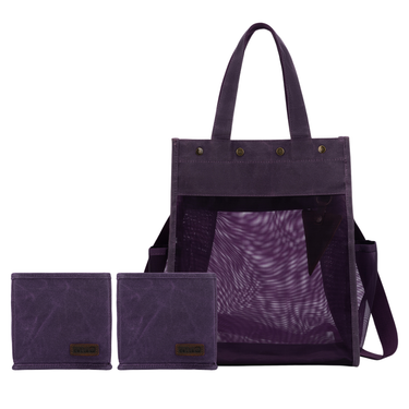 della Q Maker's Tall Mesh Tote + Maker's Canvas Cubbies Bundle - Purple