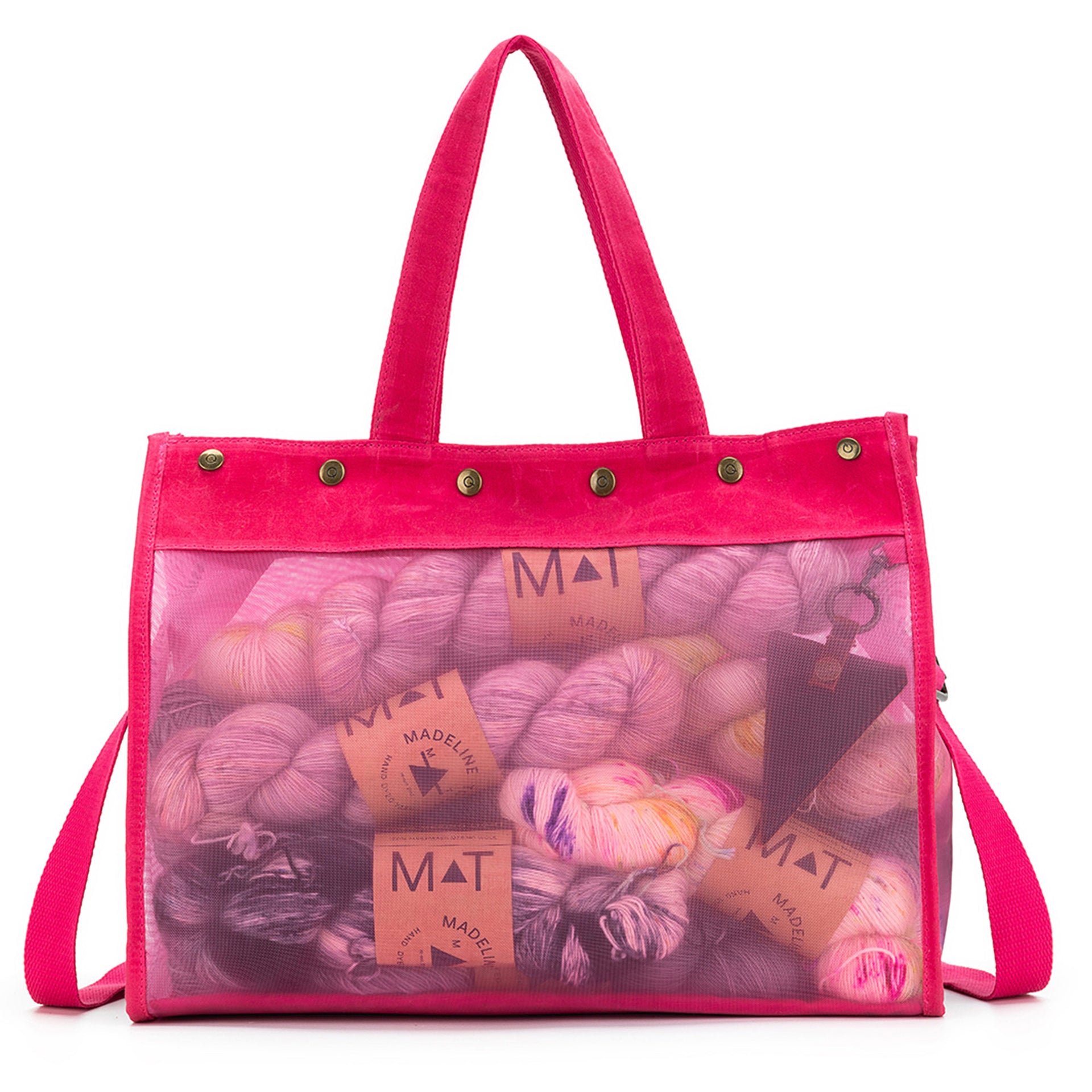 della Q Maker's Mesh Tote - TL Yarncrafts - Vivid Rose
