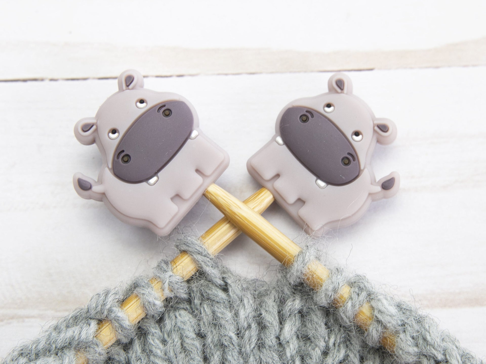 Fox & Pine Stitches Stitch Stoppers/  Point Protector - Hippo
