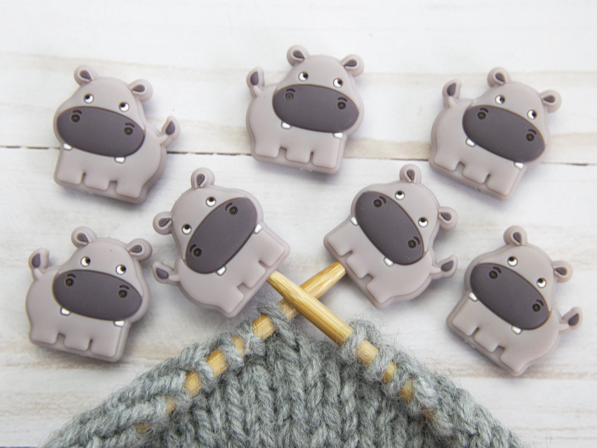 Fox & Pine Stitches Stitch Stoppers/  Point Protector - Hippo

