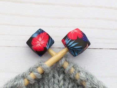 Fox & Pine Stitches Stitch Stoppers/  Point Protector - Navy Tropical Hexagon